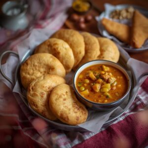 Aloo Matar with 8 Kachoris